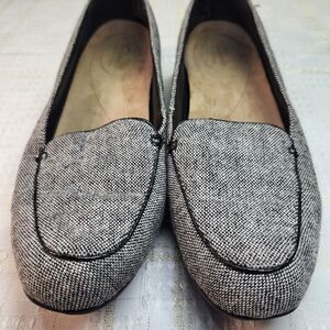 Clarks Women's Black & White Tweed Loafers